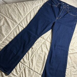 Dark Blue Women's Denim Flare Jeans